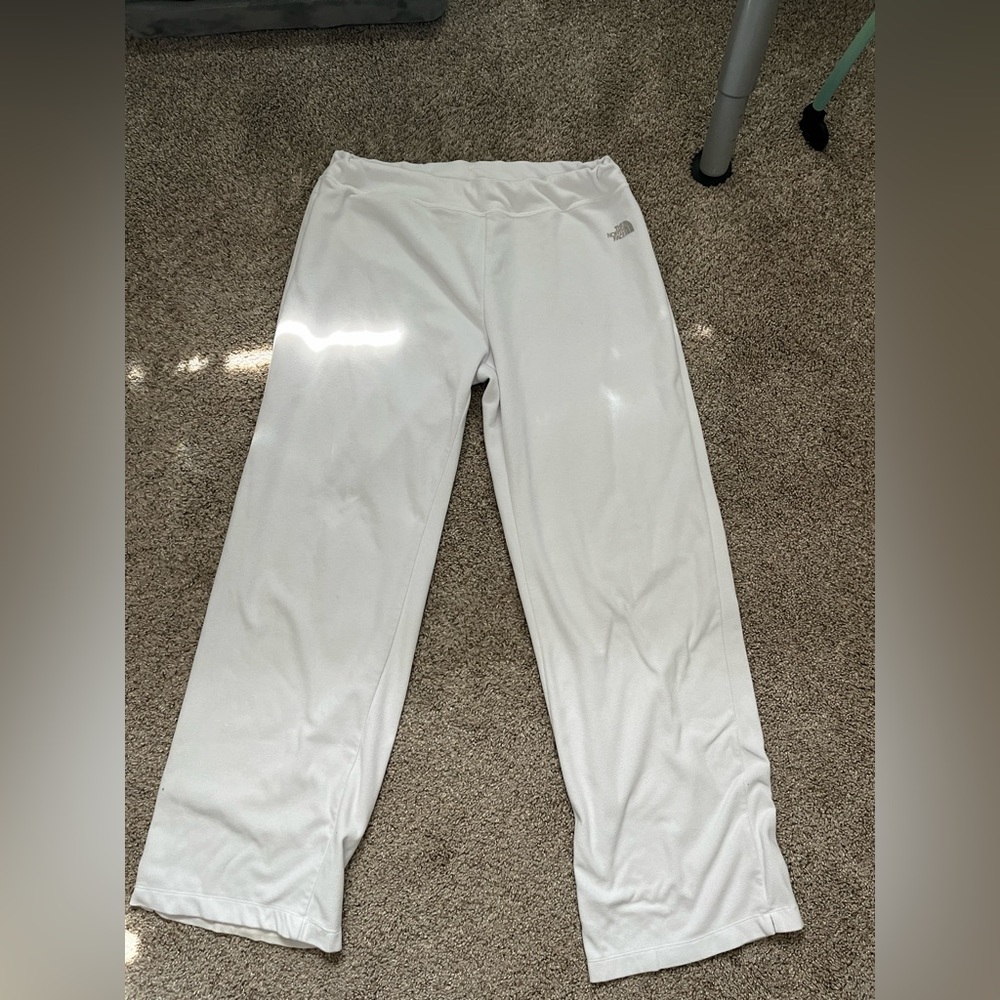 North face white fleece pants.